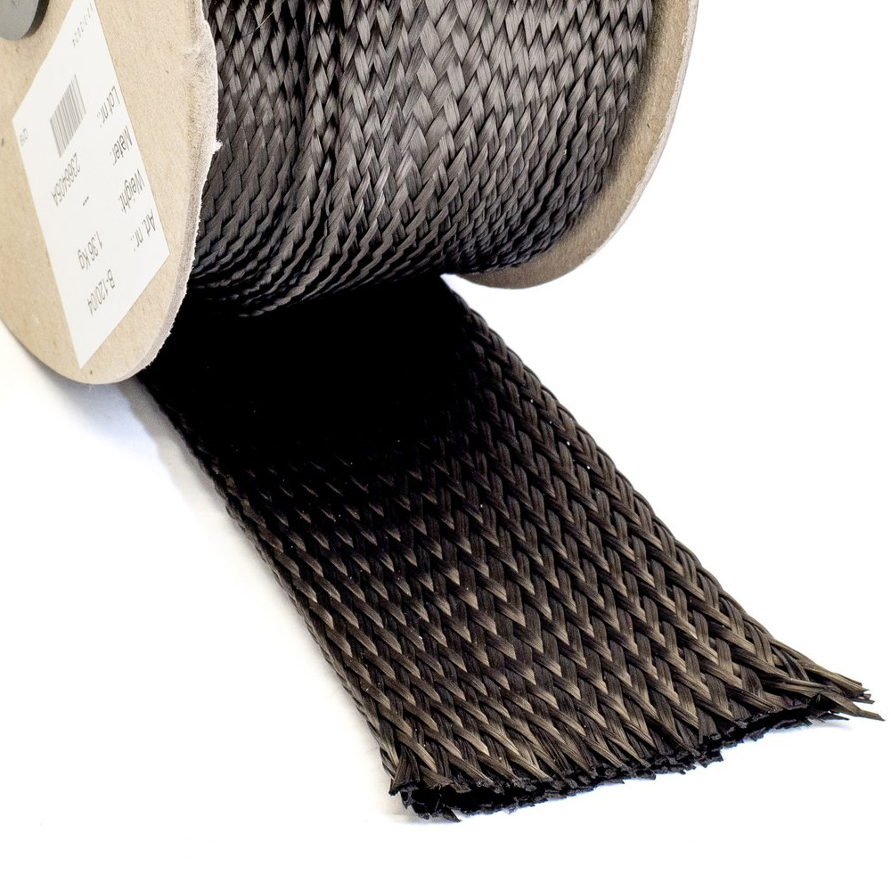 Carbon Fibre Braid - 6K - 100mm wide - 433gsm